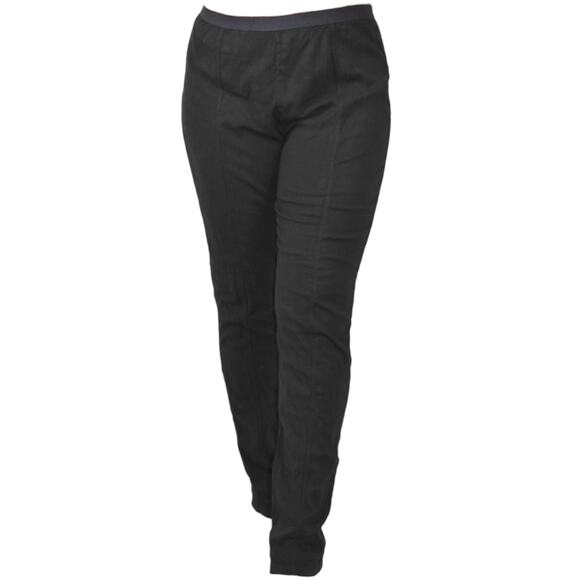 Free People Pants Black Ankle Laces Lacing Straight Pull On Rayon Stretch Large - Picture 16 of 16